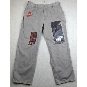 Ecko Unltd Blind Justice Pant Jeans Mens 38 Gray Daredevil Graphic Patch Comic